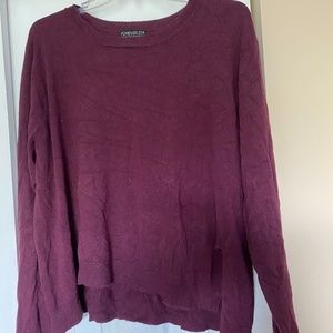 Plus Size Maroon Long Sleeve Sweater